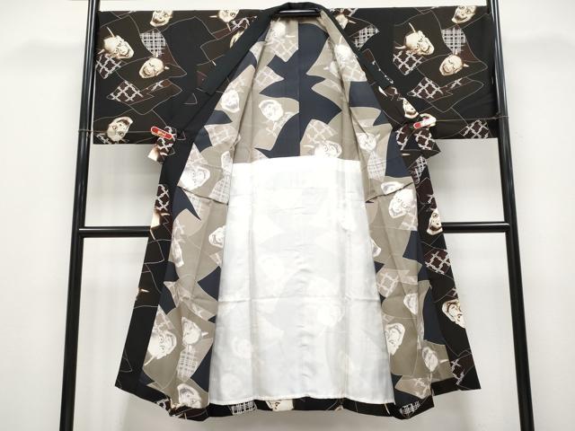 平和屋着物●極上　男性　長襦袢　単衣　友禅の美　幽玄　般若　反端付き　逸品　CYAA4889s6_2
