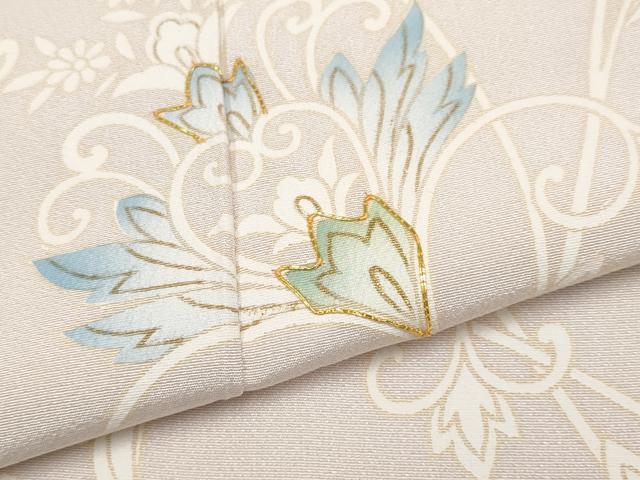 平和屋本店●極上　訪問着　駒刺繍　更紗唐草文　金彩　桜色地　逸品　未使用　CYAA4951s6 平和屋本店○極上 訪問着 駒刺繍 更紗唐草文 金彩 桜色地 逸品 未使用