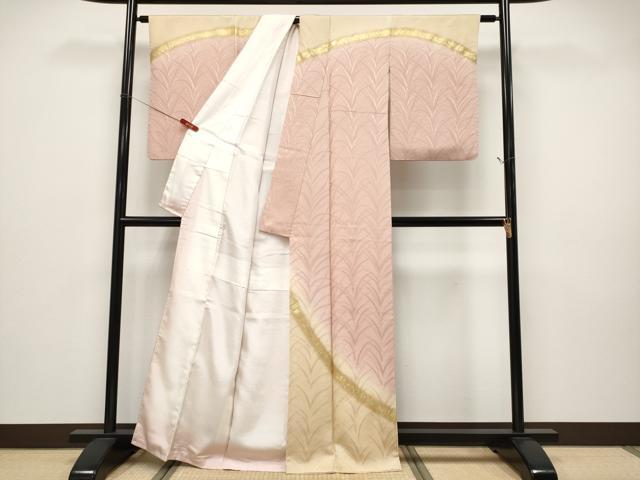 平和屋着物●極上　皇室献上作家　北出与三郎　無地絵羽訪問着　大王松　暈し染め　金彩　虹色地　逸品　CYAA4955s6_1