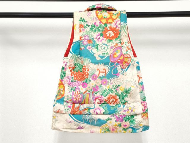 平和屋本店[]極上　アンティーク　大正ロマン　七五三　女の子　3歳　被布　御所車花文　逸品　CYAA4985s6_1