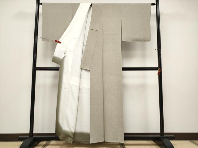 平和屋本店●極上　四代目松綱　伝統工芸士 砂川健一　江戸小紋　松岡姫　極々菊尽くし　伊と幸　肥後煤竹色地　反端付き　逸品 CYAA5005s6_2