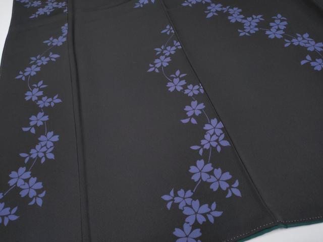 平和屋着物●極上　世界的人形師　辻村寿三郎　ジュサブロー　小紋　舞桜文　黒地　ほていや扱い　逸品　未使用　CYAA5010s6_5