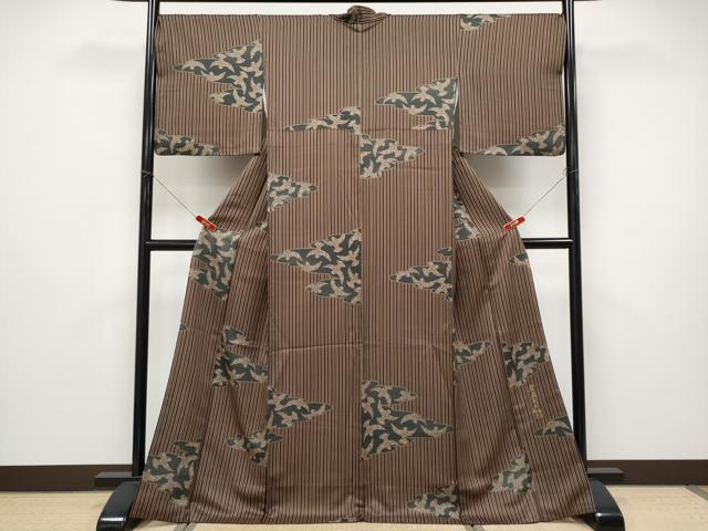 平和屋着物●極上　染色作家　斉藤三才　小紋　三才鳥　逸品　CYAA5020s6_1