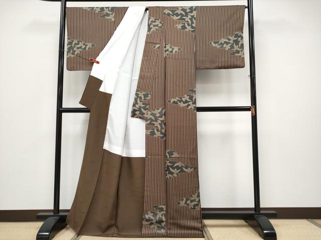 平和屋着物●極上　染色作家　斉藤三才　小紋　三才鳥　逸品　CYAA5020s6_2