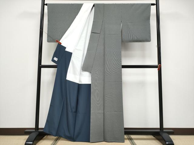 平和屋着物●極上　洗える最高級着物　＜英＞はなぶさ謹製　江戸小紋　万筋　黒地×潤色　逸品　未使用　CYAA5029s6_2