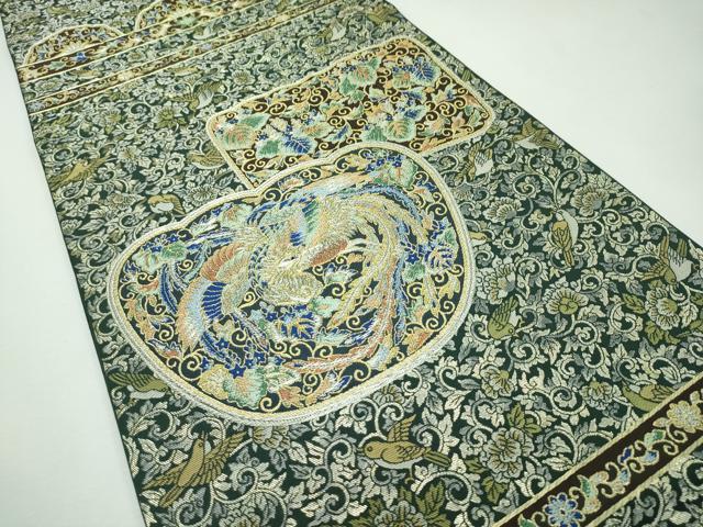 平和屋本店■極上　西陣　川島織物　六通太鼓柄　本袋帯　唐織　鳳凰花唐草文　金銀糸　三越扱い　逸品　CZAA1086s5 平和屋本店□極上 西陣 川島織物 六通太鼓柄 本袋帯 唐織 鳳凰