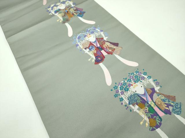 平和屋本店□極上 世界的人形師 辻村寿三郎 ジュサブロー 訪問着 梟