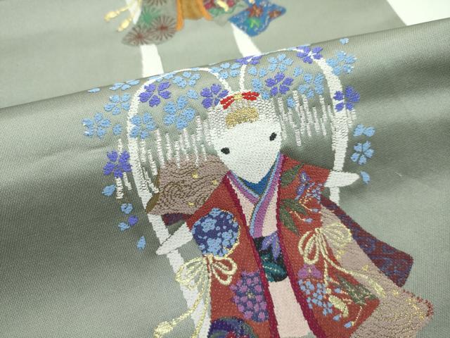 平和屋本店□極上 世界的人形師 辻村寿三郎 ジュサブロー 訪問着 梟