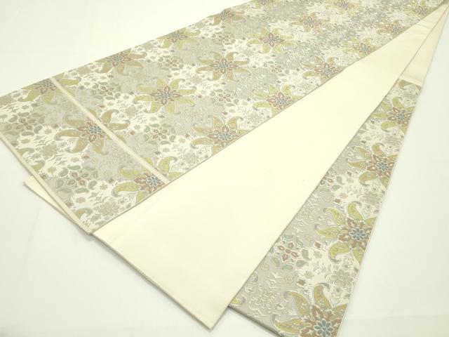 極美品★西陣織★袋帯★蕉風 平和屋本店□極上 西陣 川島織物 六通柄 本袋帯 草花文 銀糸