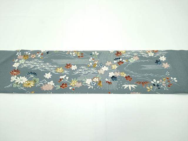平和屋着物○摺型友禅 京都 多ち花 九寸名古屋帯 更紗花唐草文 鬼しぼ