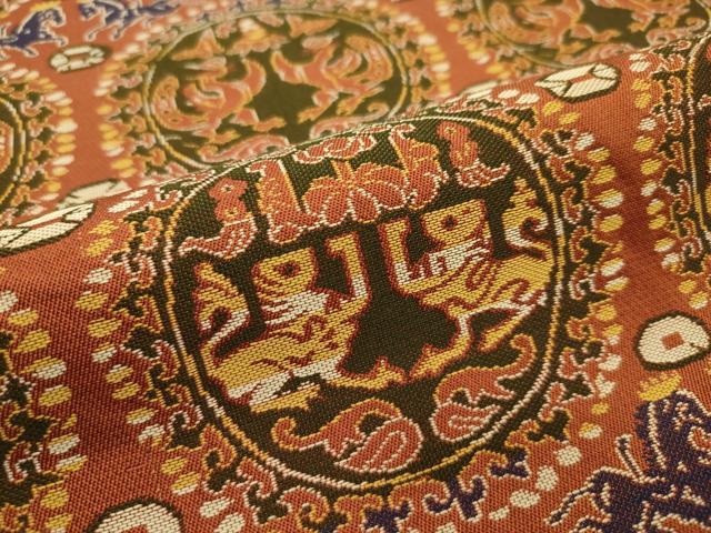 平和屋着物▽お召 単衣 よろけ縞 正絹 逸品 AAAV2795fy