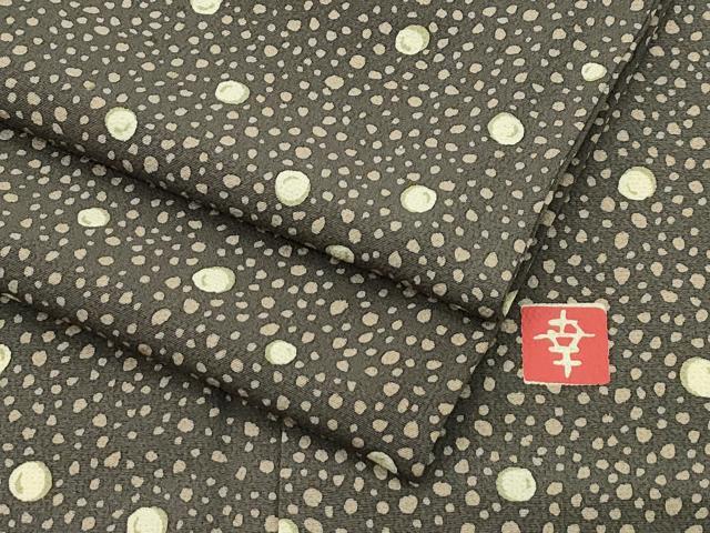 平和屋本店■極上　ファッションデザイナー 花井幸子　小紋　単衣　大小あられ　涅色地　逸品　CZAA1375s5