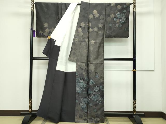 平和屋本店□極上 西陣 とみや織物謹製 訪問着 お召地 福寿 葡萄蔦の葉 