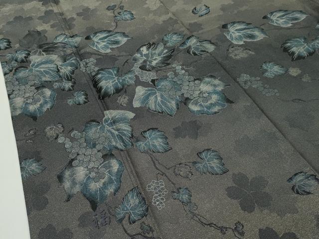 平和屋本店□極上 西陣 とみや織物謹製 訪問着 お召地 福寿 葡萄蔦