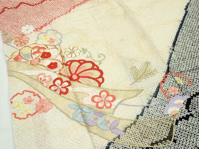 美品　七五三　7歳　刺繍入りお着物　総絞り風 楽天市場】七五三 7歳 女の子用 日本製 正絹 加賀友禅調 ぼかし