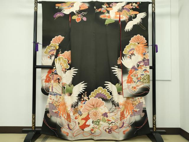 ＊きい様＊ 【振袖フルセット】アンティーク 扇花柄 金駒刺繍 7点セット 最高級古典柄振袖 関芳/最高級金駒金彩刺繍友禅 白金 桜柄 キラキラ