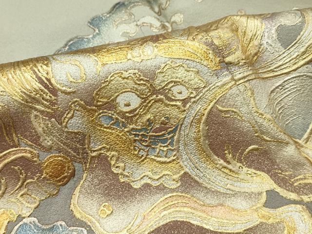 平和屋本店■極上　金彩友禅　卓越技能者・名工・和田光正　色留訪問着　風神雷神　金銀彩　白橡色地　逸品　CZAA1543s5_4