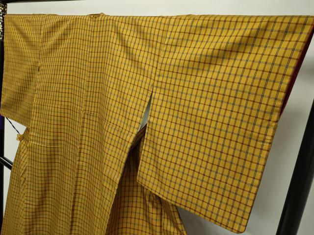 黄八丈 単衣 着物 黄八丈 黄八丈単衣仕立て
