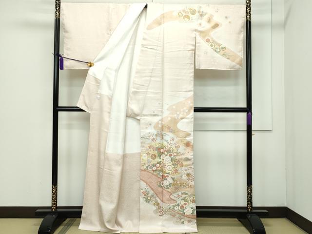 平和屋本店□極上 訪問着・長襦袢・袋帯セット 吉祥草花文 暈し染め