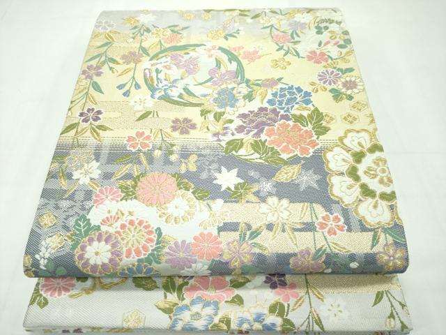 平和屋本店□極上 訪問着・長襦袢・袋帯セット 吉祥草花文 暈し染め