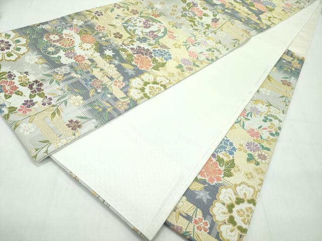 平和屋本店■極上　訪問着・長襦袢・袋帯セット　吉祥草花文　暈し染め　金彩　洗柿色地　逸品　未使用　CZAA1615s5 平和屋本店□極上 訪問着・長襦袢・袋帯セット 吉祥草花文 暈し染め