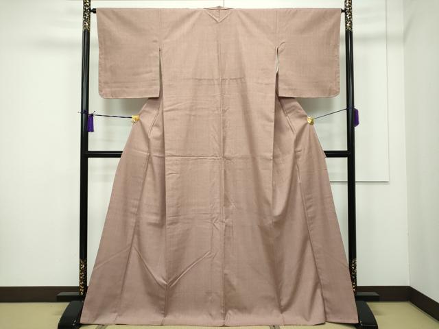 平和屋本店■極上　本場結城紬　重要無形文化財　色無地　梅染色　証紙付き　逸品　CZAA1694s5 平和屋本店□極上 本場結城紬 重要無形文化財 色無地 梅染色 証紙付き