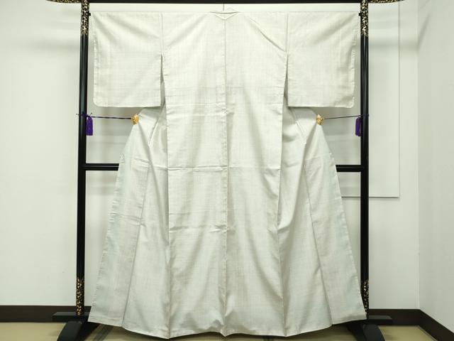 平和屋本店□極上 本場大島紬 夏大島 白大島 道中着 ロング丈 スリー