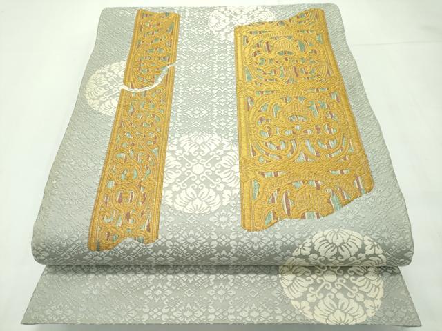 平和屋本店■極上　皇室・伊勢神宮御用　御御帯　山口美術織物　山口弘躬　六通柄袋帯　唐織　玉虫の厨子　金糸　逸品　CZAA1772s5