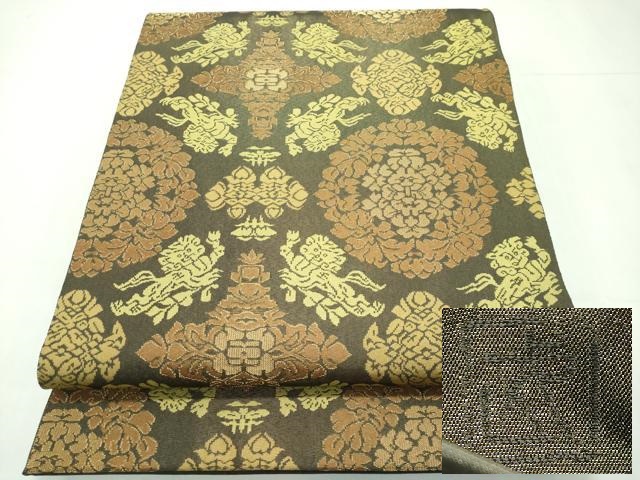 平和屋本店■最高級　人間国宝　北村武資　経錦　六通柄袋帯　動物花文　金糸　逸品　CZAA1788s5