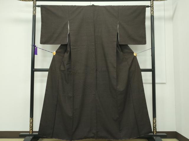 平和屋着物●上質な紬　絞り　舞葉文　黒地　正絹　逸品　CAAZ1084vf 平和屋着物○上質な紬 絞り 舞葉文 黒地 正絹 逸品 CAAZ1084vf