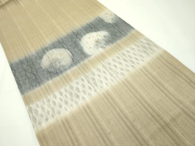 平和屋本店■極上　十日町　名門青柳謹製　櫛引織　赤城紬　草木染　八彩紬　両面　太鼓柄袋帯　梅　金彩　証紙付き　逸品　CZAA1992s5 平和屋本店□極上 十日町 名門青柳謹製 櫛引織 赤城紬 草木染 八彩