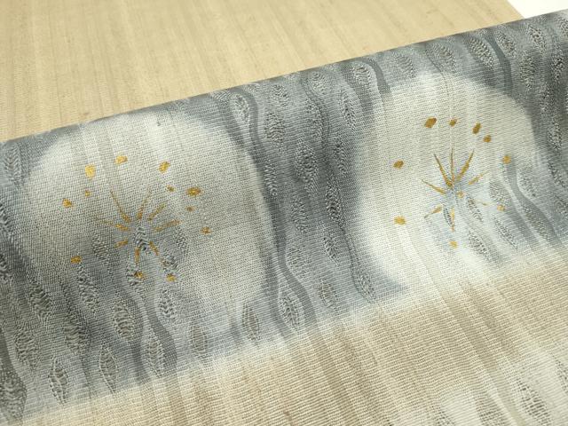 平和屋本店■極上　十日町　名門青柳謹製　櫛引織　赤城紬　草木染　八彩紬　両面　太鼓柄袋帯　梅　金彩　証紙付き　逸品　CZAA1992s5 平和屋本店□極上 十日町 名門青柳謹製 櫛引織 赤城紬 草木染 八彩