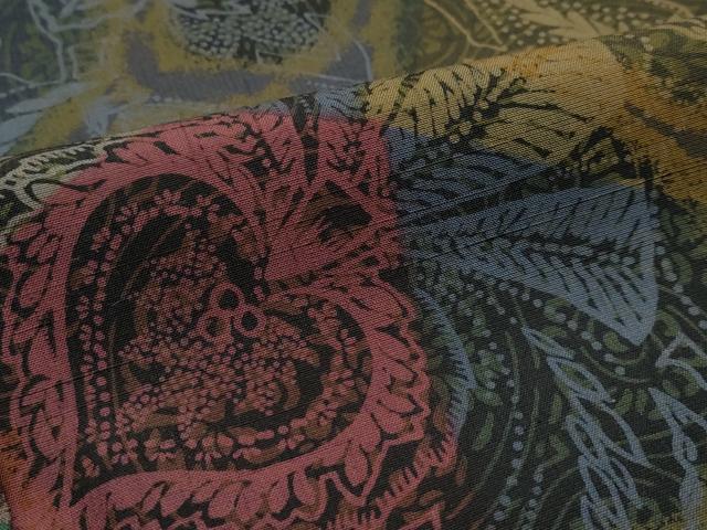 平和屋本店□極上 前田仁仙 仁仙更紗 紬 逸品 CZAA2008s5