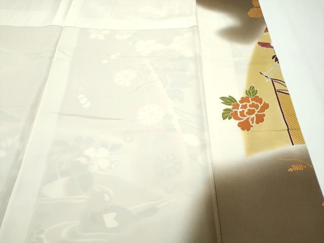 平和屋本店■極上　創業460年・千總　振袖　駒刺繍　御所車鴛鴦飛鶴花文　暈し染め　金彩　そごう扱い　反端付　逸品　未使用　CZAA2072s5