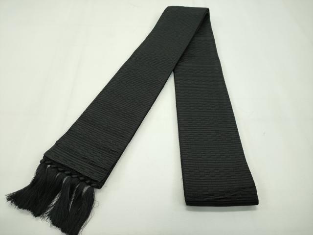 平和屋本店□極上 男性 本場筑前博多織 博多金ラベル 両面 角帯 切子柄