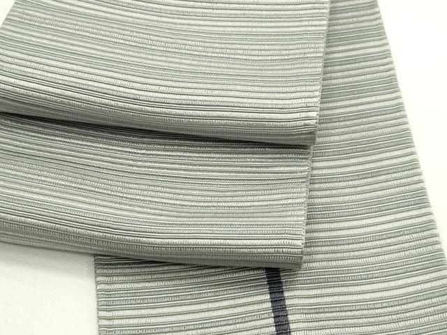 平和屋本店■極上　男性　本場筑前博多織　両面　角帯　横段文　西村織物謹製　証紙付き　逸品　CZAA2099s5