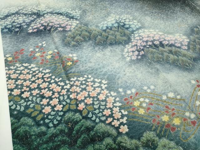 平和屋本店■極上　吉乃一廉　幻の辻が花　訪問着　草花文　暈し染め　銀通し地　ほていや扱い　逸品　CZAA2104s5 平和屋本店□極上 吉乃一廉 幻の辻が花 訪問着 草花文 暈