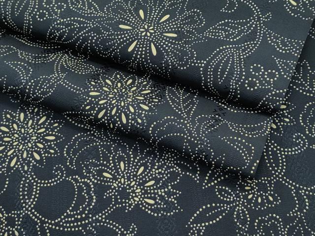 平和屋本店■極上　印傳　本場筑前博多織　九寸開き名古屋帯　花唐草文　逸品　CZAA2137s5