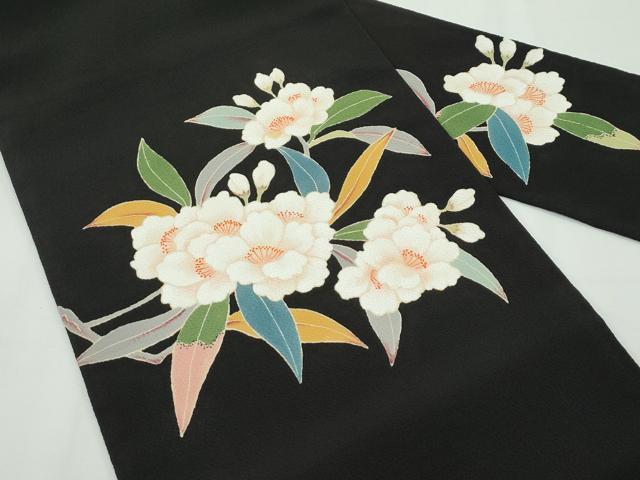 ［3910］色留袖 美品 中国三大刺繍 相良刺繍 一つ紋 五三桐 正絹 着物 袷 平和屋着物▽中国三大刺繍 相良刺繍 総刺繍 訪問着 舞葉文 暈し