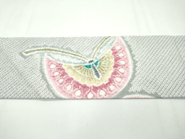 平和屋本店■極上　名門　藤娘きぬたや・総絞り　九寸名古屋帯　舞蝶文　逸品　CZAA2149s5 平和屋本店□極上 名門 藤娘きぬたや・総絞り 九寸名古屋