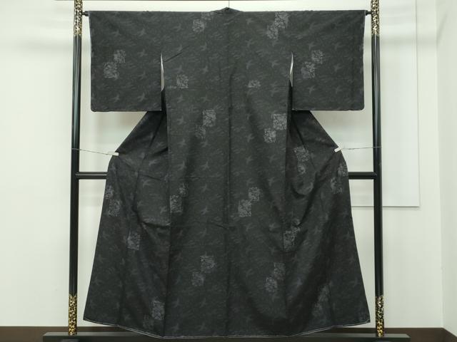 平和屋着物□極上 結城紬 色無地 藤色 やまと誂製 逸品 未使用