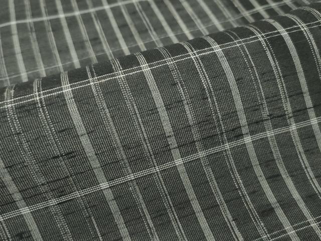 平和屋本店■極上　夏物　紗紬・長襦袢セット　格子柄　やまと誂製　半衿刺繍　逸品　CZAA2297s5 平和屋本店□極上 夏物 紗紬・長襦袢セット 格子柄 やまと誂製 半衿