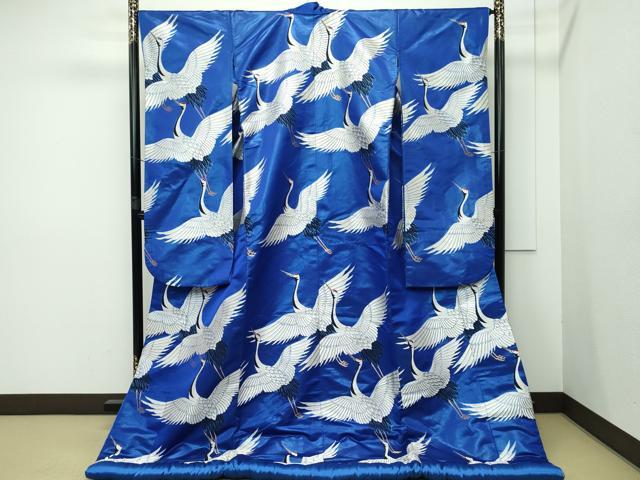 平和屋本店●極上　西陣　川島織物　色打掛　和装　婚礼　結婚式　花嫁　神社挙式　唐織　飛鶴文様　黒地　金糸　逸品　CZAA2524s5 平和屋本店□極上 西陣 川島織物 色打掛 和装 婚礼 結婚式 花嫁