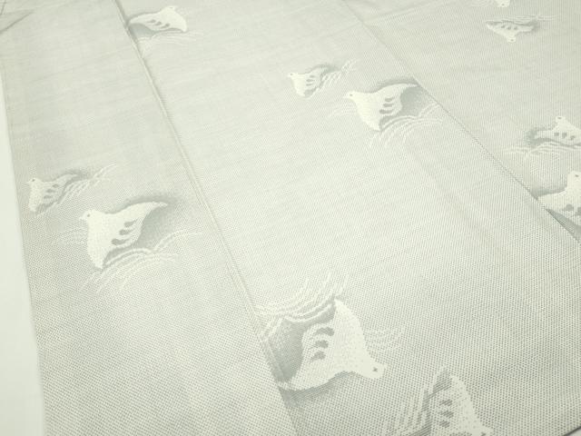 平和屋着物●本場大島紬　白大島　9マルキ　地紙花唐草文　正絹　逸品　CAAR8025vf 平和屋着物○本場大島紬 白大島 9マルキ 地紙花唐草文 正絹