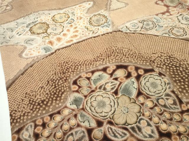 平和屋本店□極上 十七代京屋林蔵 本場結城紬地 訪問着 辻が花