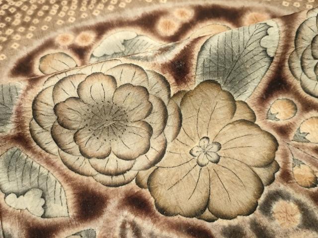 平和屋本店□極上 十七代京屋林蔵 本場結城紬地 訪問着 辻が花