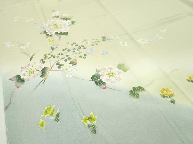 平和屋本店□極上 本加賀友禅作家 南克二 訪問着 草花文