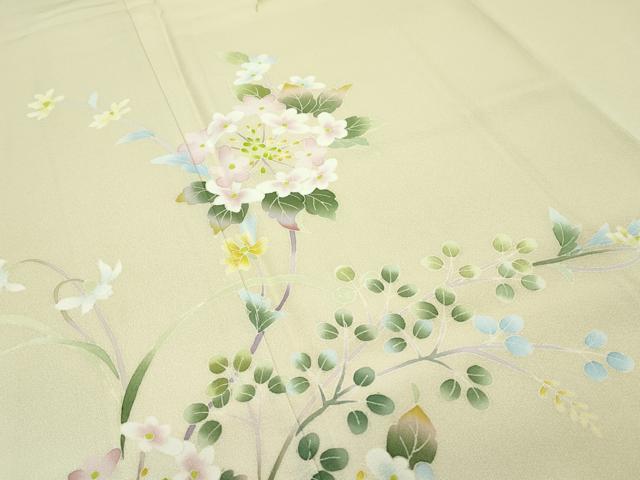 平和屋本店□極上 本加賀友禅作家 南克二 訪問着 草花文