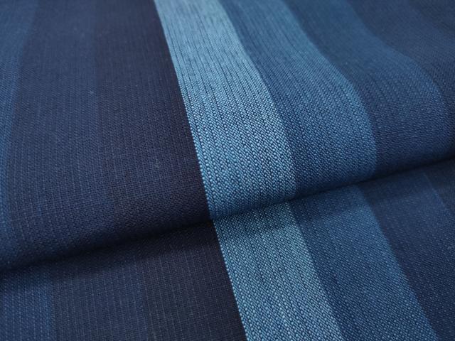 平和屋本店□極上 天然藍 藍染紬 国選定 現代の名工 古庄紀