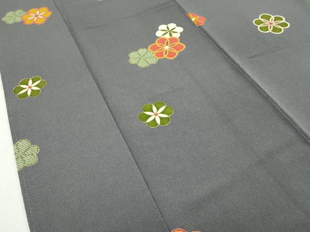 平和屋本店□極上 小紋 舞花文 黒地 金彩 逸品 未使用 DZAA6688kh5